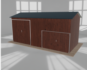 Hala stalowa 7.5x3.5m dwuspadowa Ciemny orzech Wysoka