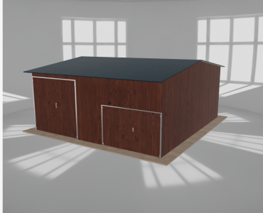 Hala stalowa 7.5x8m dwuspadowa Ciemny orzech Wysoka