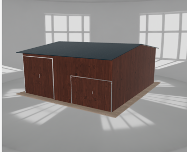 Hala stalowa 7.5x8.5m dwuspadowa Ciemny orzech Wysoka