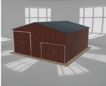 Hala blaszana 7.5x8m dwuspadowa Ciemny orzech Wysoka