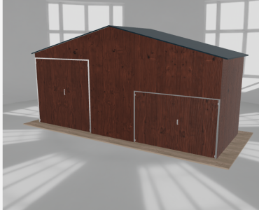 Hala blaszana 8x3m dwuspadowa Ciemny orzech Wysoka