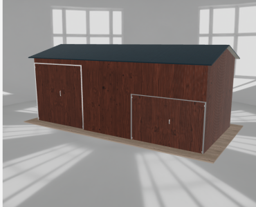 Hala stalowa 8.5x4m dwuspadowa Ciemny orzech Wysoka