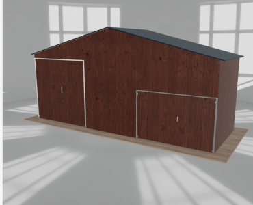 Hala blaszana 8.5x3m dwuspadowa Ciemny orzech Wysoka