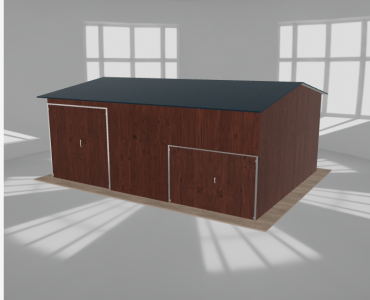 Hala stalowa 8.5x6.5m dwuspadowa Ciemny orzech Wysoka