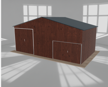Hala blaszana 8.5x5m dwuspadowa Ciemny orzech Wysoka