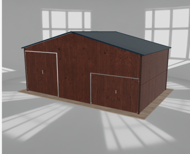 Hala blaszana 8.5x5.5m dwuspadowa Ciemny orzech Wysoka