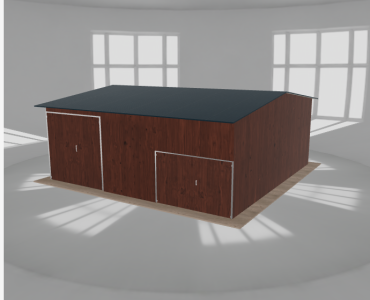 Hala stalowa 8.5x8.5m dwuspadowa Ciemny orzech Wysoka
