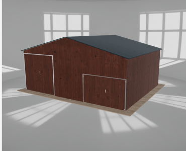 Hala blaszana 8.5x7m dwuspadowa Ciemny orzech Wysoka
