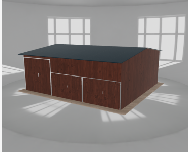 Hala stalowa 9x8.5m dwuspadowa Ciemny orzech Wysoka