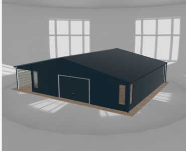 Garaż blaszany 9x9.5m z pomieszczeniem gospodarczym i wiatą Grafit