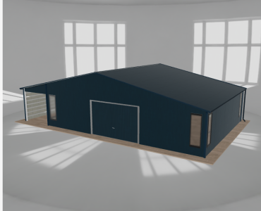 Garaż blaszany 9.5x7m z pomieszczeniem gospodarczym i wiatą Grafit