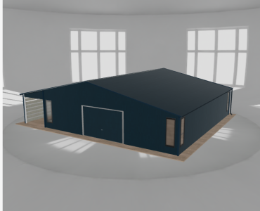 Garaż blaszany 9.5x10m z pomieszczeniem gospodarczym i wiatą Grafit