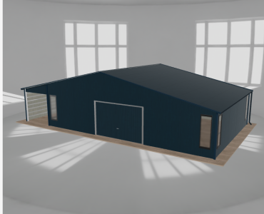 Garaż blaszany 10x6.5m z pomieszczeniem gospodarczym i wiatą Grafit