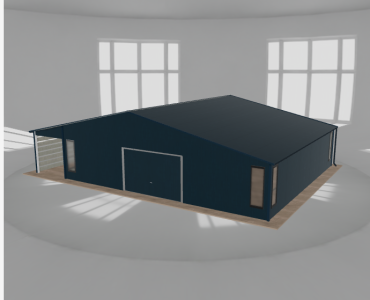 Garaż blaszany 10x9m z pomieszczeniem gospodarczym i wiatą Grafit