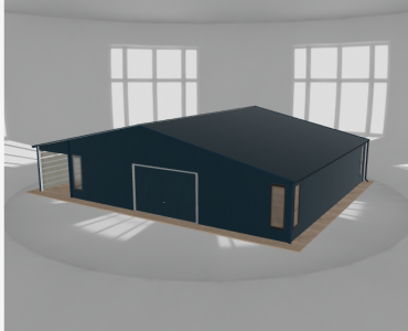 Garaż blaszany 10x9.5m z pomieszczeniem gospodarczym i wiatą Grafit