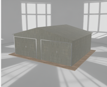 Garaż blaszany 6.5x5.5m dwustanowiskowy
  dwuspadowy Ocynk