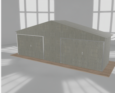 Garaż blaszany 7.5x2m dwustanowiskowy
  dwuspadowy Ocynk