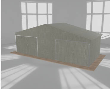 Garaż blaszany 8x3.5m dwustanowiskowy
  dwuspadowy Ocynk