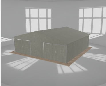 Garaż blaszany 8x8m dwustanowiskowy
  dwuspadowy Ocynk