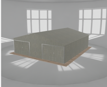 Garaż blaszany 8x9m dwustanowiskowy
  dwuspadowy Ocynk