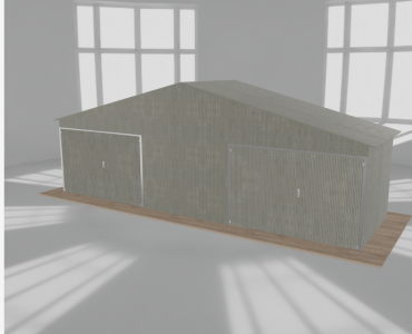 Garaż blaszany 8.5x2.5m dwustanowiskowy
  dwuspadowy Ocynk