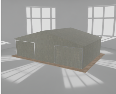 Garaż blaszany 8.5x6m dwustanowiskowy
  dwuspadowy Ocynk