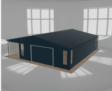 Garaż blaszany 6.5x9.5m z wiatą Grafit
