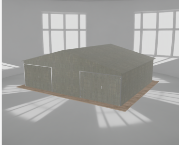 Garaż blaszany 8.5x7m dwustanowiskowy
  dwuspadowy Ocynk