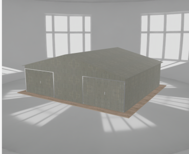 Garaż blaszany 8.5x7.5m dwustanowiskowy
  dwuspadowy Ocynk