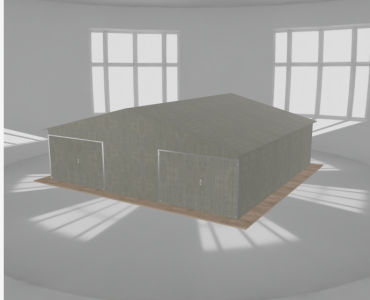 Garaż blaszany 8.5x8m dwustanowiskowy
  dwuspadowy Ocynk