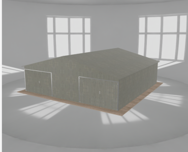 Garaż blaszany 8.5x8.5m dwustanowiskowy
  dwuspadowy Ocynk