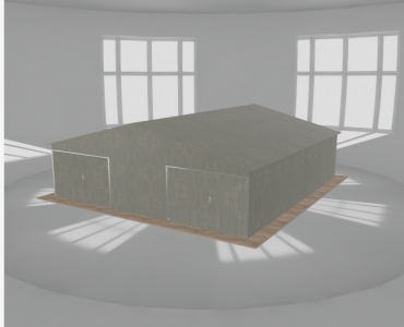 Garaż blaszany 8.5x9m dwustanowiskowy
  dwuspadowy Ocynk