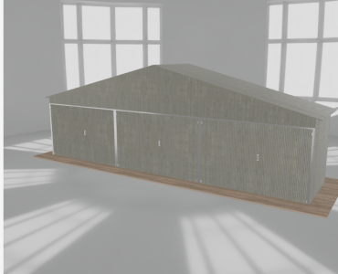 Garaż blaszany 9x2m trzystanowiskowy
  dwuspadowy Ocynk