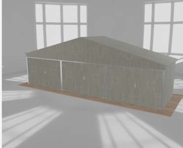 Garaż blaszany 9x2.5m trzystanowiskowy
  dwuspadowy Ocynk