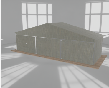 Garaż blaszany 9x3m trzystanowiskowy
  dwuspadowy Ocynk