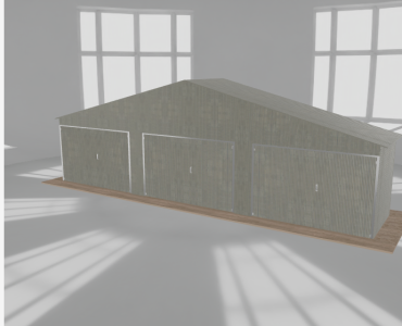Garaż blaszany 10x2m trzystanowiskowy
  dwuspadowy Ocynk