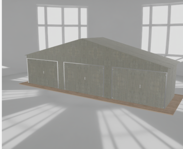 Garaż blaszany 10x2.5m trzystanowiskowy
  dwuspadowy Ocynk