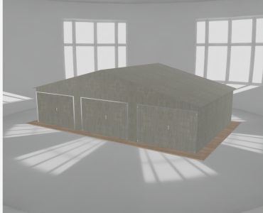 Garaż blaszany 10x6m trzystanowiskowy
  dwuspadowy Ocynk