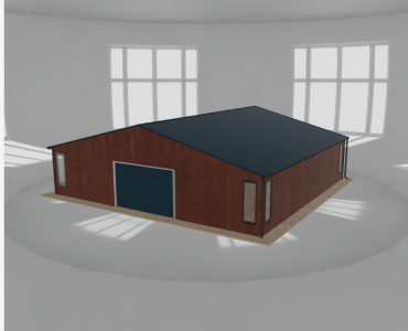 Garaż blaszany 10x9.5m z pomieszczeniem gospodarczym Ciemny orzech