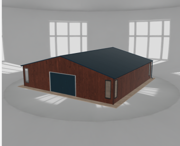 Garaż blaszany 10x10m z pomieszczeniem gospodarczym Ciemny orzech