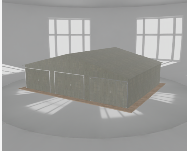 Garaż blaszany 10x8m trzystanowiskowy
  dwuspadowy Ocynk