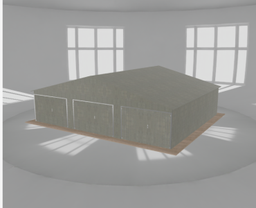Garaż blaszany 10x8.5m trzystanowiskowy
  dwuspadowy Ocynk