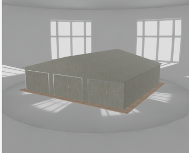 Garaż blaszany 10x9m trzystanowiskowy
  dwuspadowy Ocynk