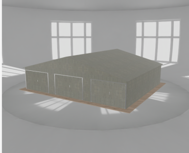 Garaż blaszany 10.5x9m trzystanowiskowy
  dwuspadowy Ocynk