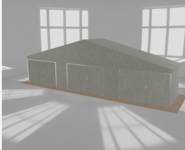 Garaż blaszany 11x2.5m trzystanowiskowy
  dwuspadowy Ocynk
