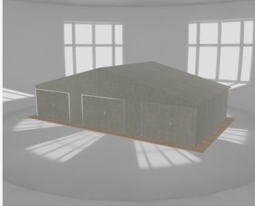 Garaż blaszany 11x6m trzystanowiskowy
  dwuspadowy Ocynk