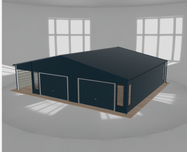 Garaż blaszany 8.5x9.5m z wiatą Grafit