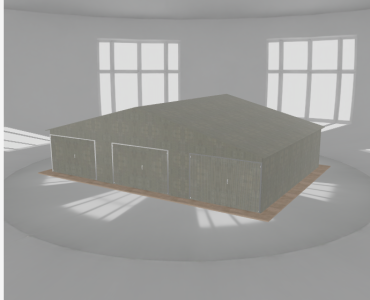 Garaż blaszany 11x8m trzystanowiskowy
  dwuspadowy Ocynk