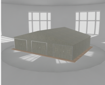Garaż blaszany 11x8.5m trzystanowiskowy
  dwuspadowy Ocynk