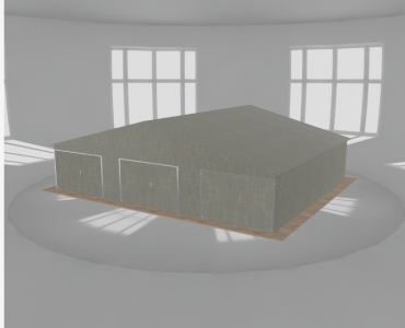 Garaż blaszany 11x9m trzystanowiskowy
  dwuspadowy Ocynk